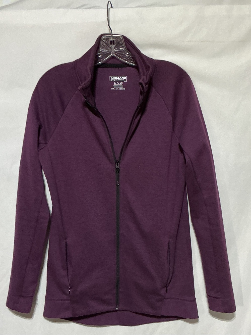 Kirkland Signature Women's Zip-Up Athletic Jacket in Plum Sz S